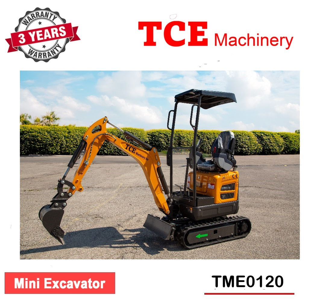 TCE Machinery TME0120 Mini Excavator 2640lbs. Kubota Engine