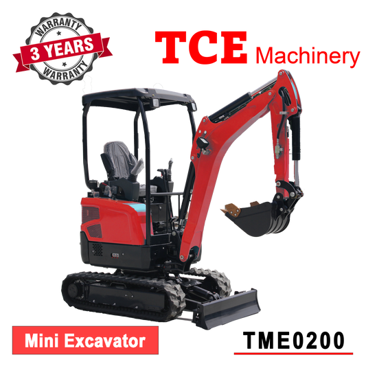 TCE Machinery TME0200 Mini Excavator 4400lbs. Kubota Engine