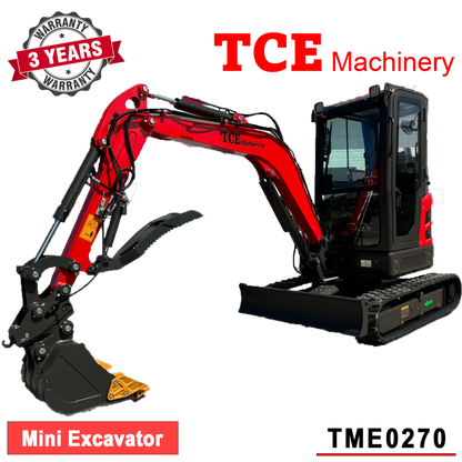 TCE Machinery TME0270 Mini Excavator 5940lbs Kubota Engine