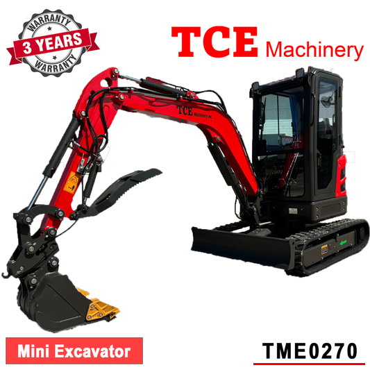 TCE Machinery TME0270 Mini Excavator 5940lbs Kubota Engine