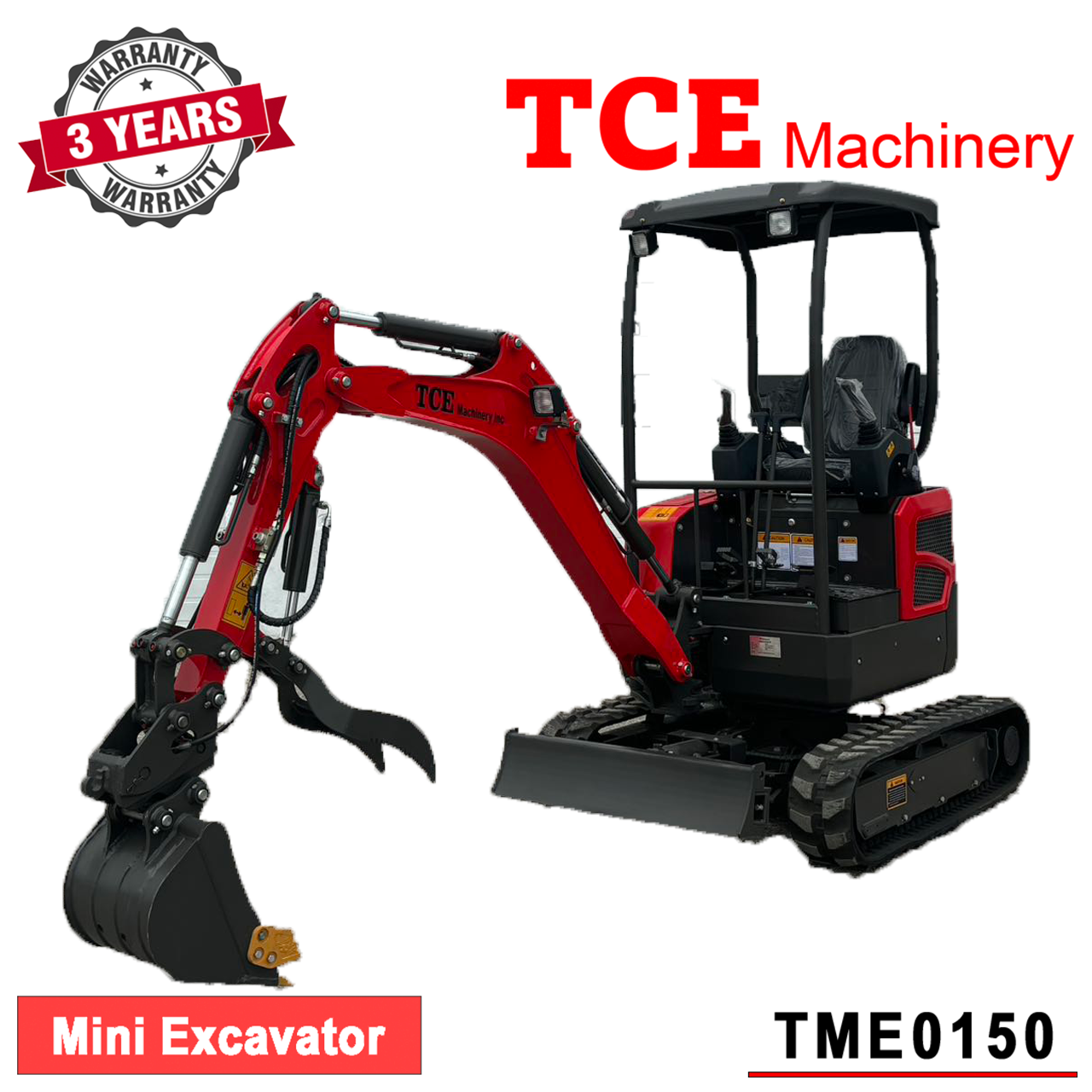 TCE Machinery TME0200 Mini Excavator 4400lbs. Kubota Engine